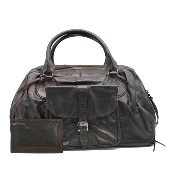 Balenciaga Pocket Chevre Leather Boston Bag Black - Picture 1 of 7